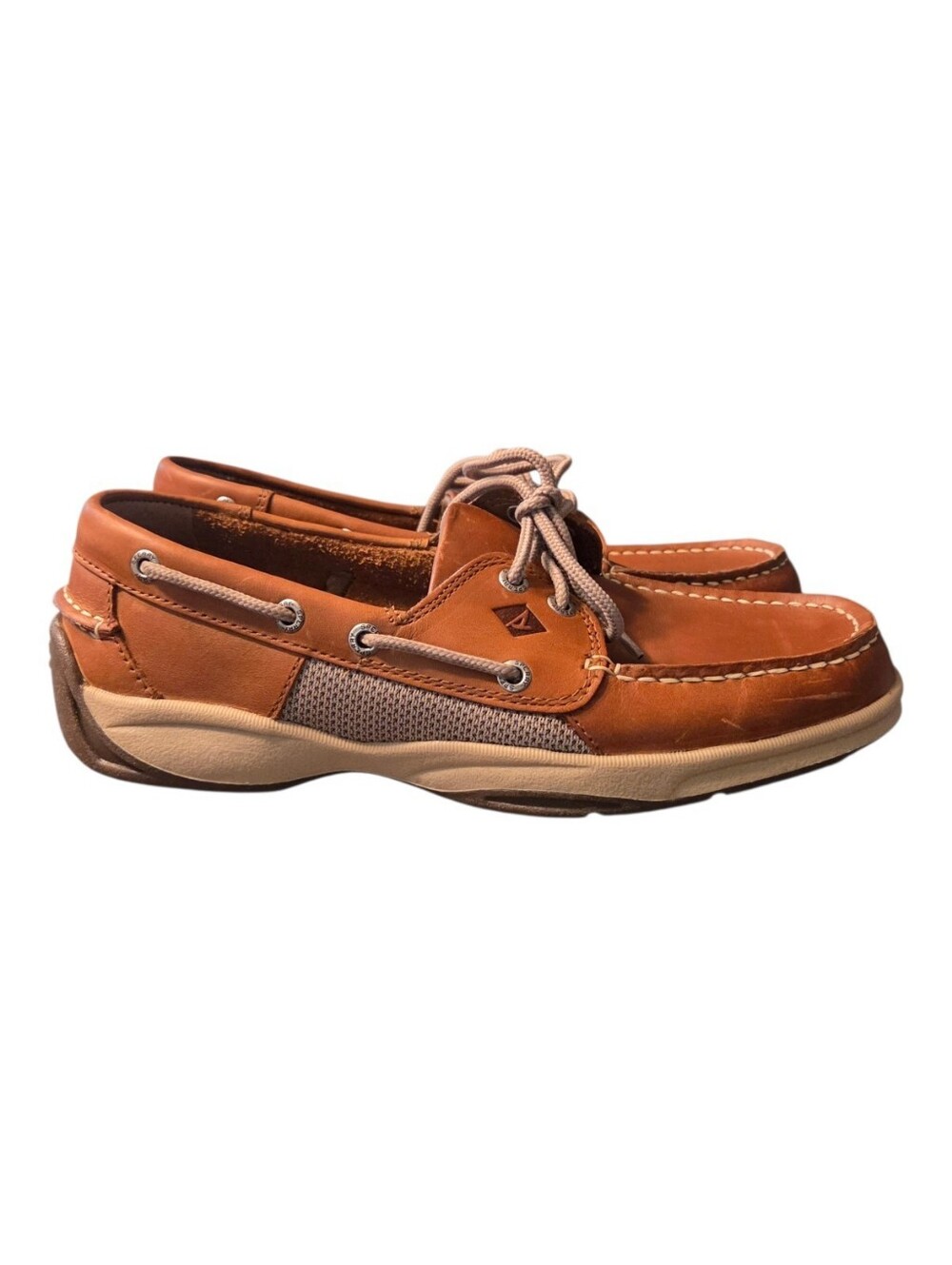 Sperry Intrepid Men's Brown Leather & Mesh Boat Shoes Loafers Size 8